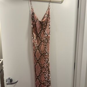 Snake Print Slip Dress